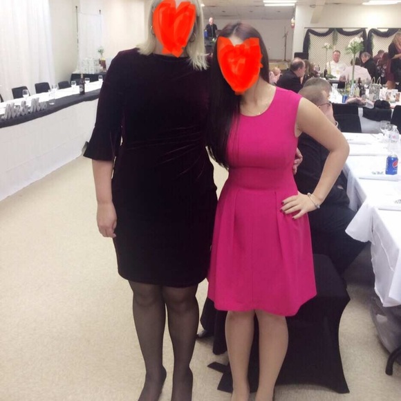 Dynamite pink/fuchsia pleated Fit and flare skater dress - Picture 6 of 7